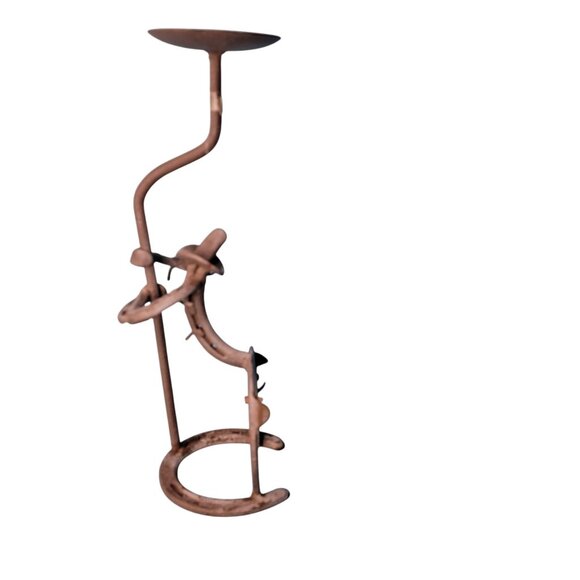 Cowboy Horseshoe Sculpture Candle Holder - Picture 3 of 8